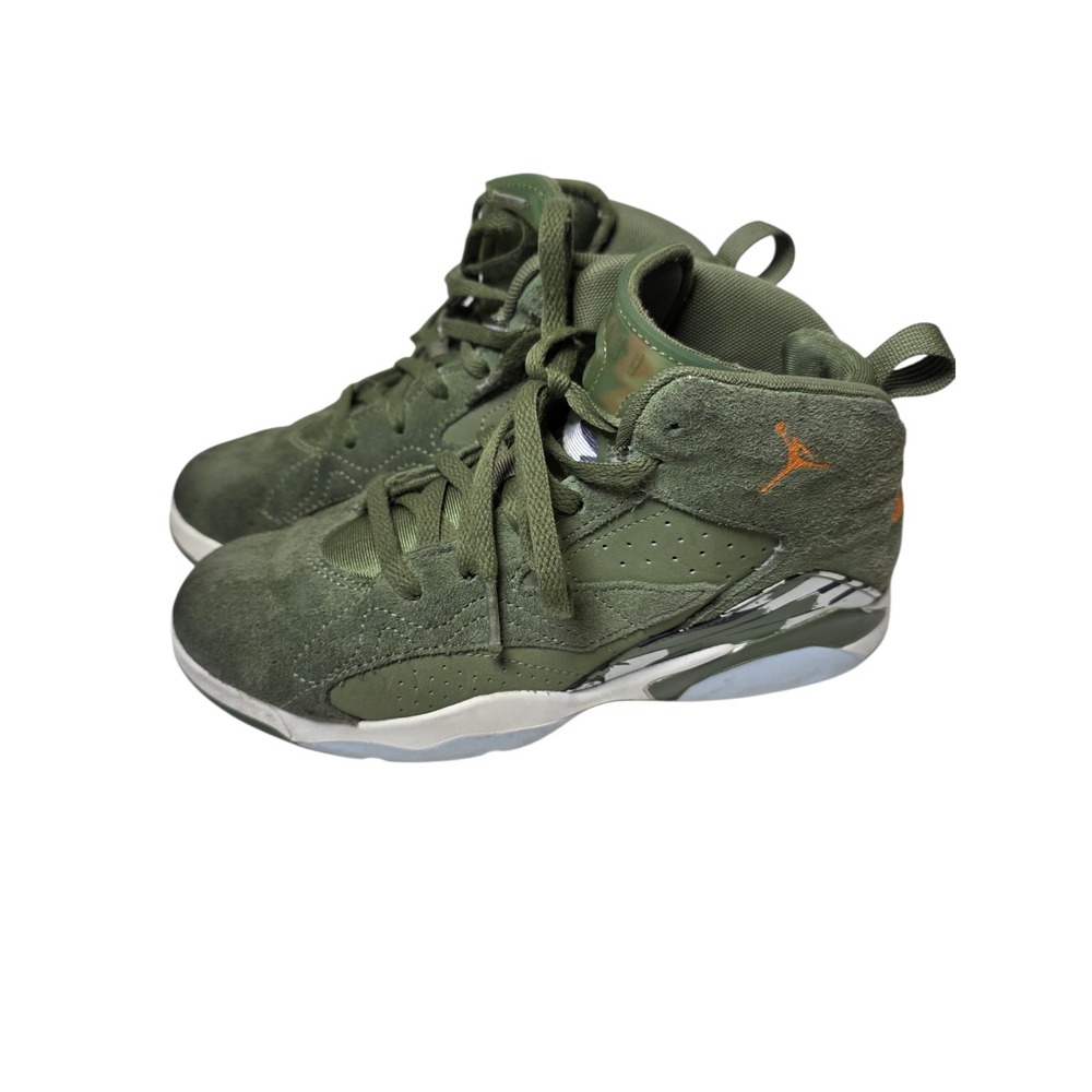 Nike Air Jordan 6 Retro GS Olive Green Orange Suede Kids Youth 3Y Sneakers SB0‎